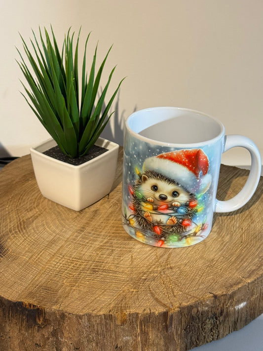 Mug de Noël Hérisson avec Guirlandes Lumineuses