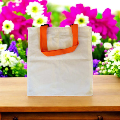 Tote bag en coton avec anses solides, sac écologique réutilisable personnalisable
