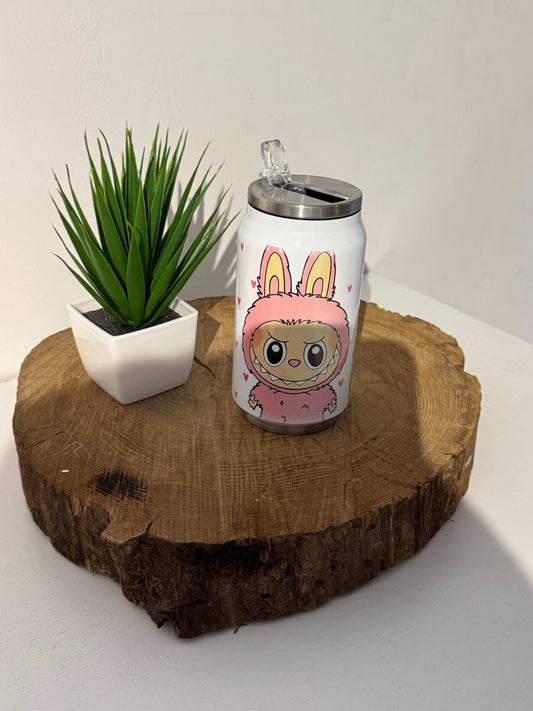 Gourde canette isotherme vue de côté, design original avec couvercle hermétique
