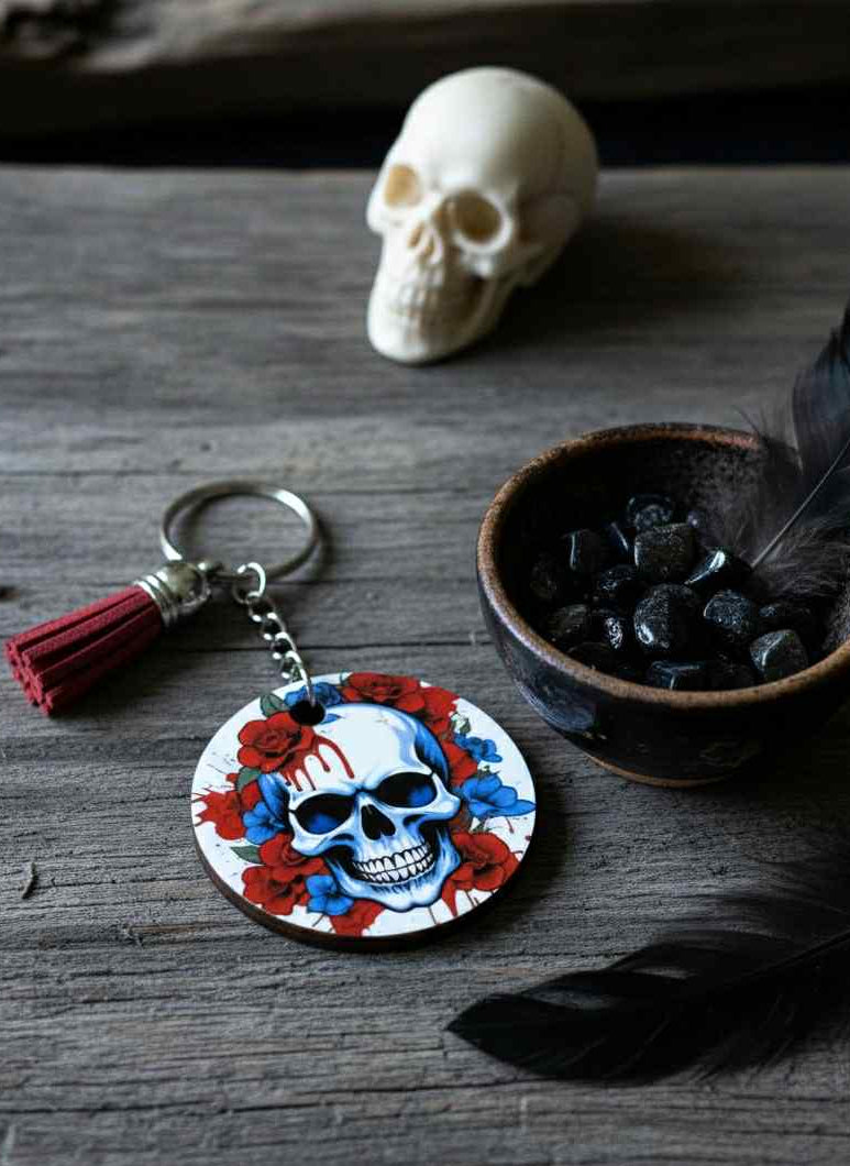 Porte clés tete de mort 