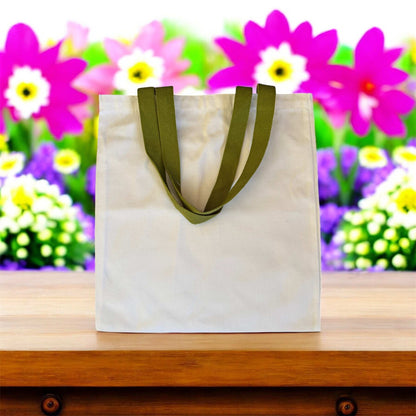 Tote bag en coton avec anses solides, sac écologique réutilisable personnalisable
