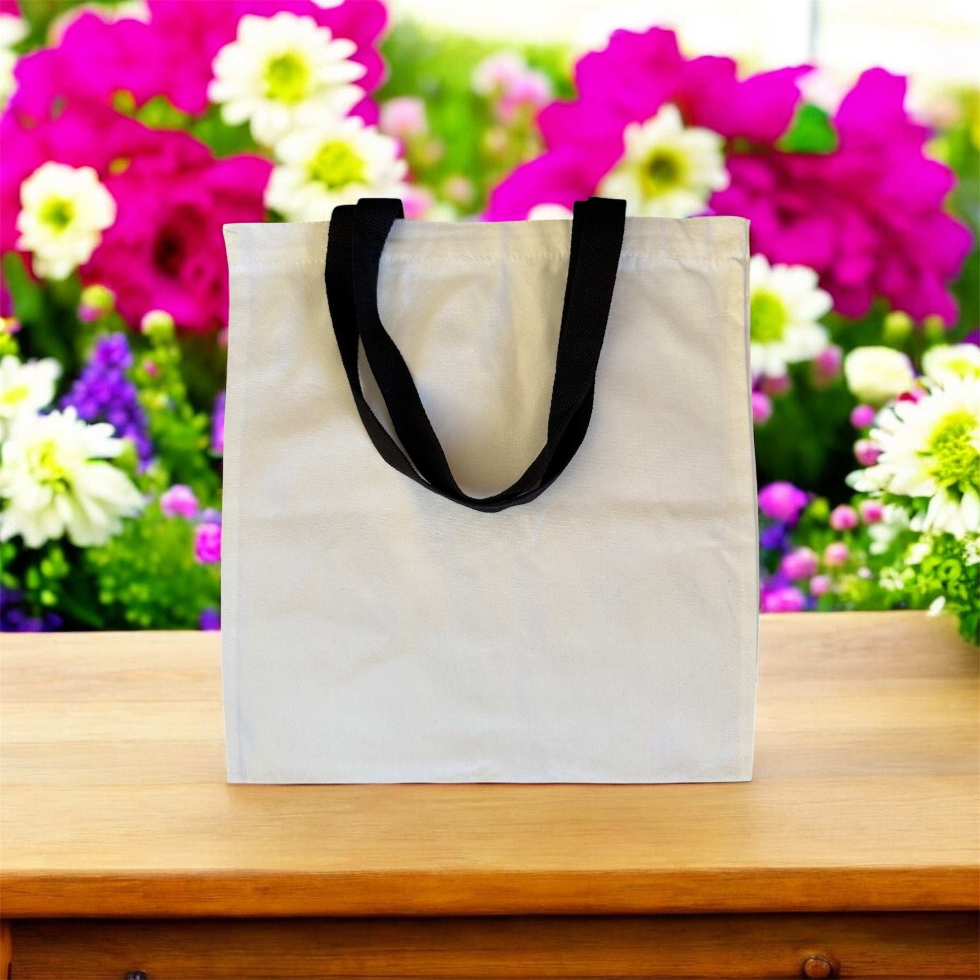 Tote bag en coton avec anses solides, sac écologique réutilisable personnalisable
