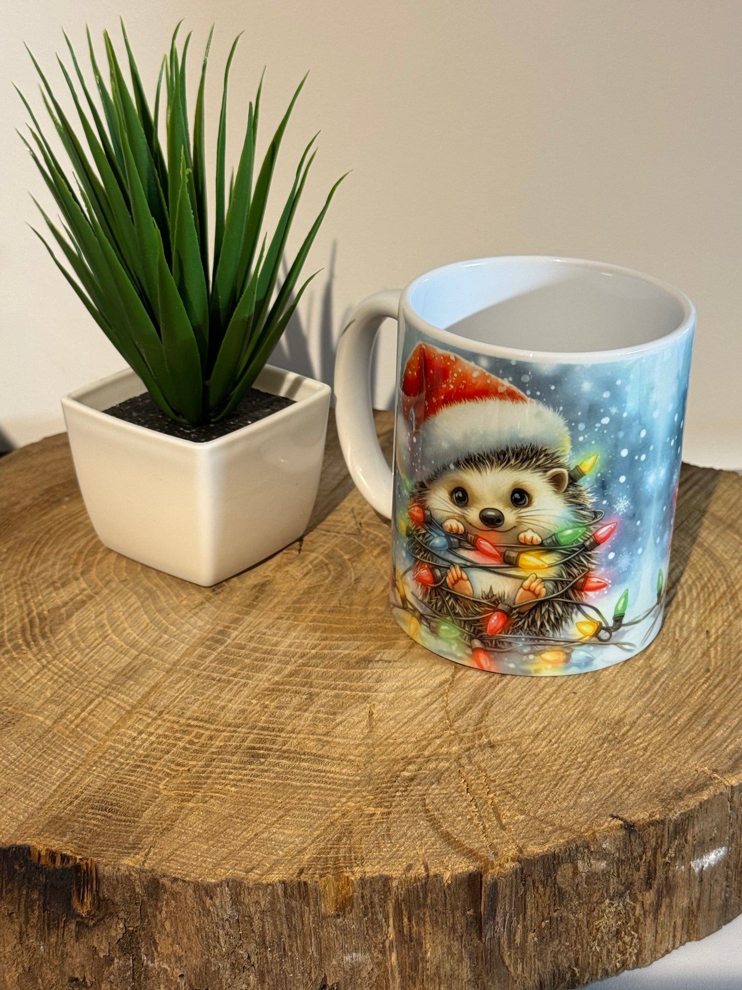 Mug de Noël Hérisson avec Guirlandes Lumineuses
