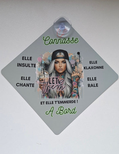 Panneau Ventouse Voiture Personnalisable 14x14 cm | Bébé à Bord & Messages